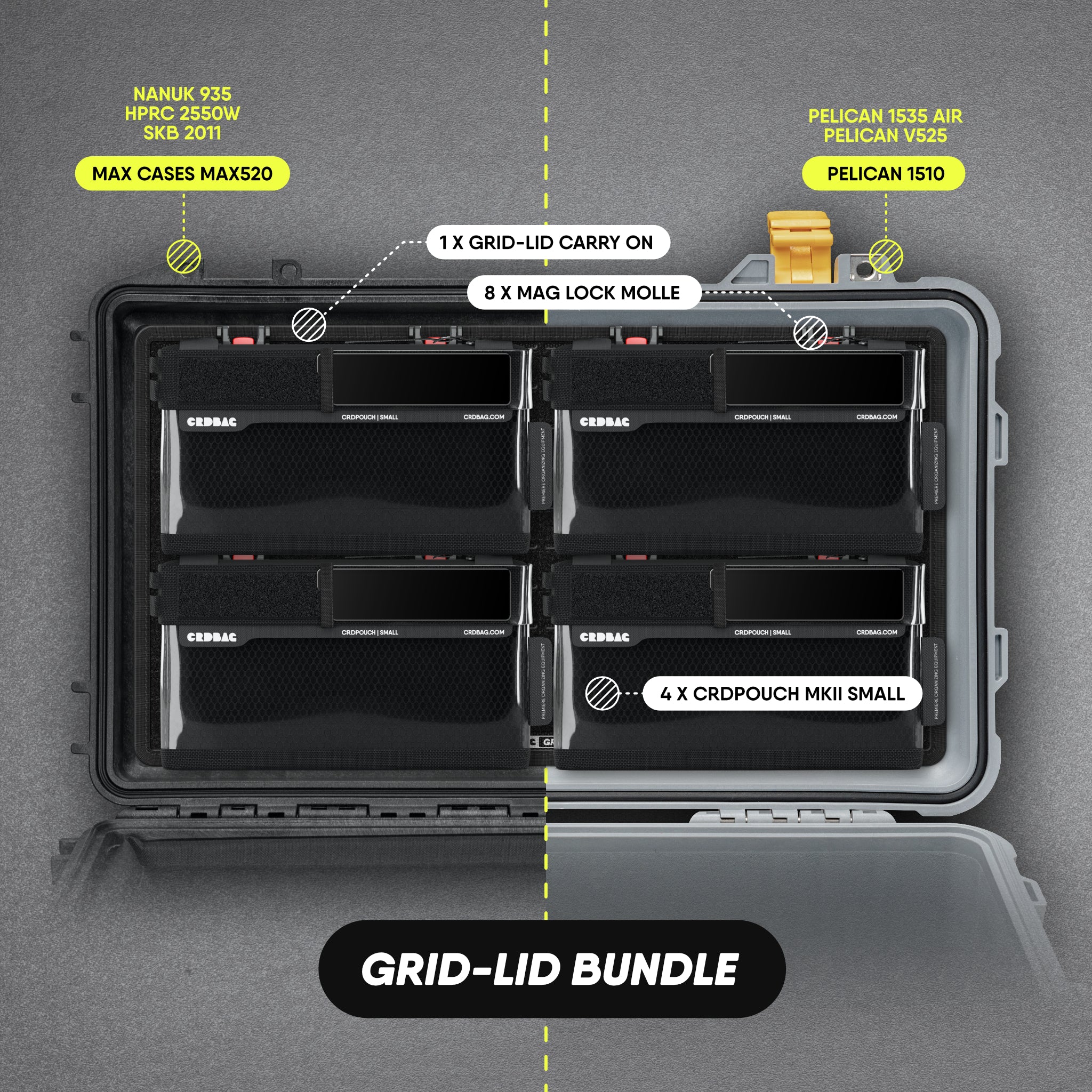 Pelican 1510 1535 Air Lid Insert Organizer