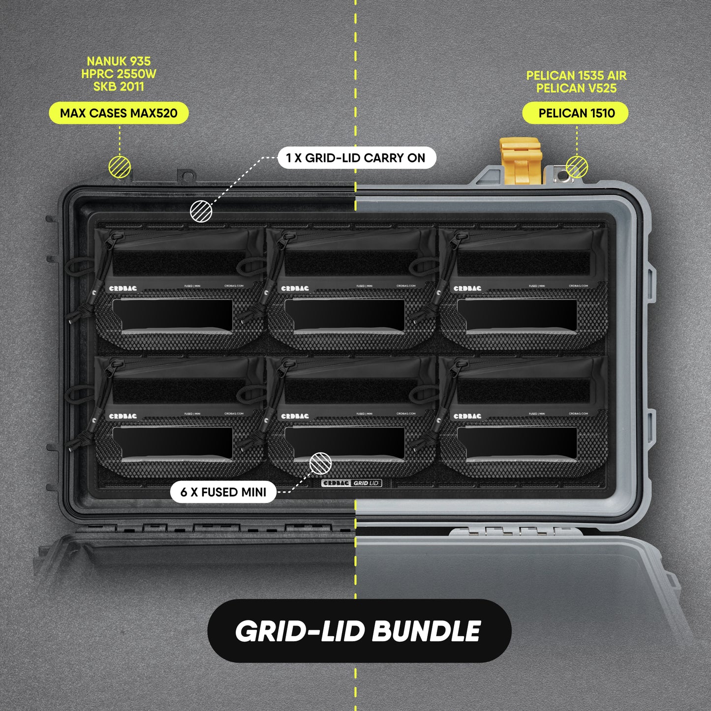 Pelican 1510 1535 Air Lid Insert Organizer