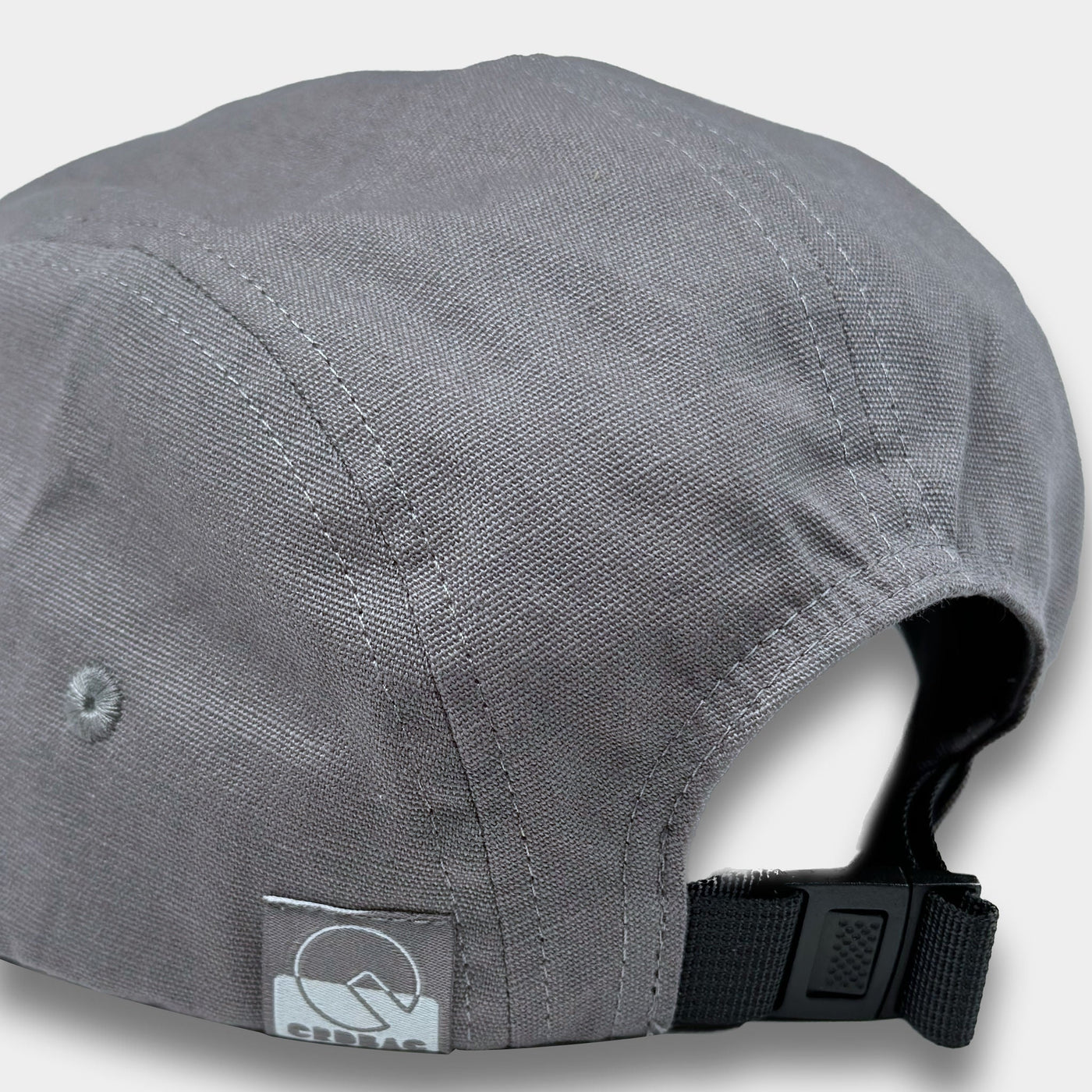 CRDBAG Five Panel Canvas Hat (Gray) w/ Hook-and-Loop Front Made from Canvas Soft Interior Lining